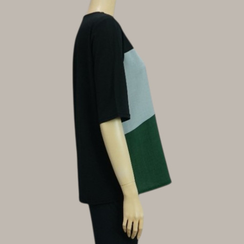 엄마옷 조이마담 T51869 컬러배색 아이스린넨 티셔츠 중년여성의류 - 상세 이미지 3