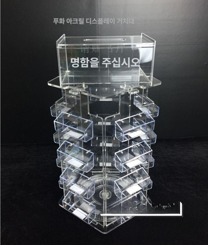 투명 명함함 오각형 책상 정리장 다층 수납 디스플레이 스탠드 사무용 - 상세 이미지 3