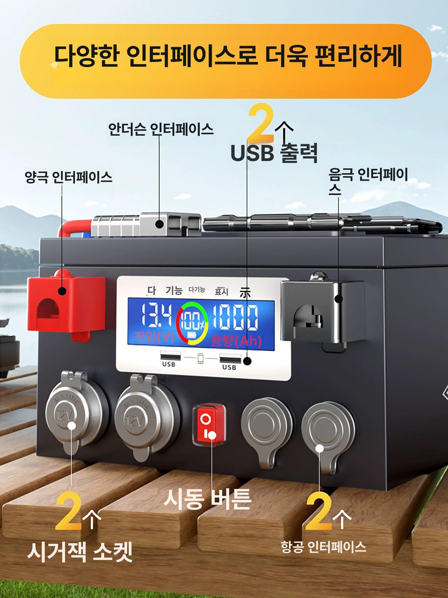 휴대용 대용량 파워뱅크 캠핑 차박 야외활동 빠른충전 리튬배터리 포터블 충전기 - 상세 이미지 4