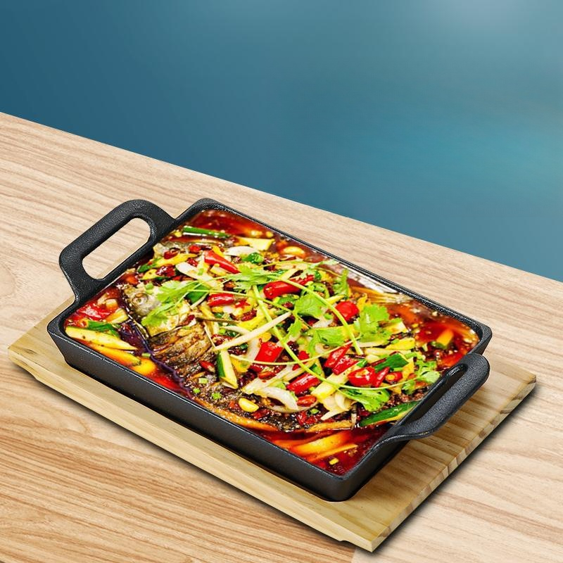 철판 캠핑사각그리들 주철 그릴팬 소시지 불판 부침개 그리들팬 무쇠그리들 삼겹살 - 상세 이미지 2