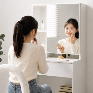 e스마트 마카롱 수납화장대 서랍 학생 틈새 화장대 600 거울포함 솔직 후기 | 실제 배치 사진 포함 - 상품 이미지 1