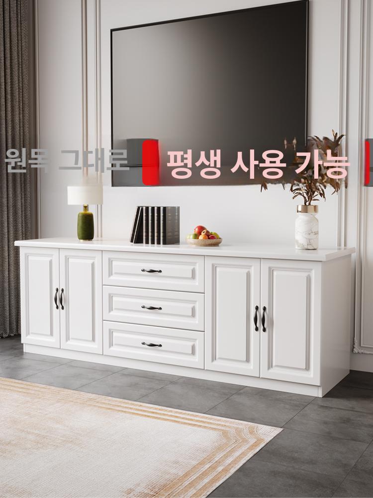 원목 티비장 거실 수납장 안방 선반 슬림형 화이트 높은장 다이닝 정리함 - 상세 이미지 2