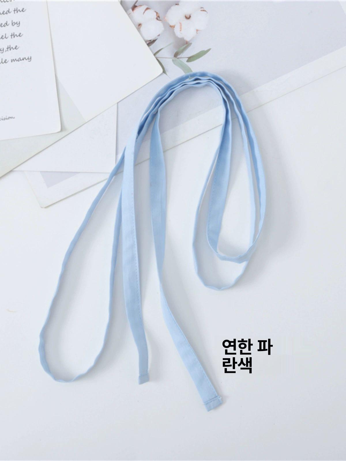 여성 슬림 허리끈 원피스 솔리드 린넨 코튼 스트링원피스 - 상세 이미지 2