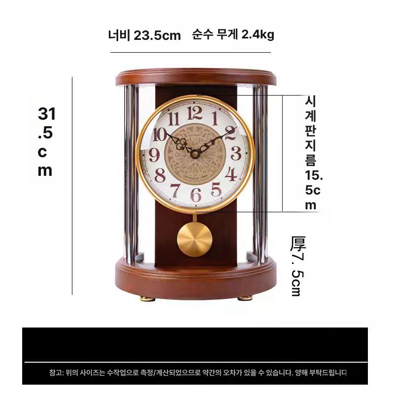 고급 스탠드시계 신형 모던 탁상시계 앤틱 인테리어 엔틱 레트로 데스크탑 북유럽 - 상세 이미지 3