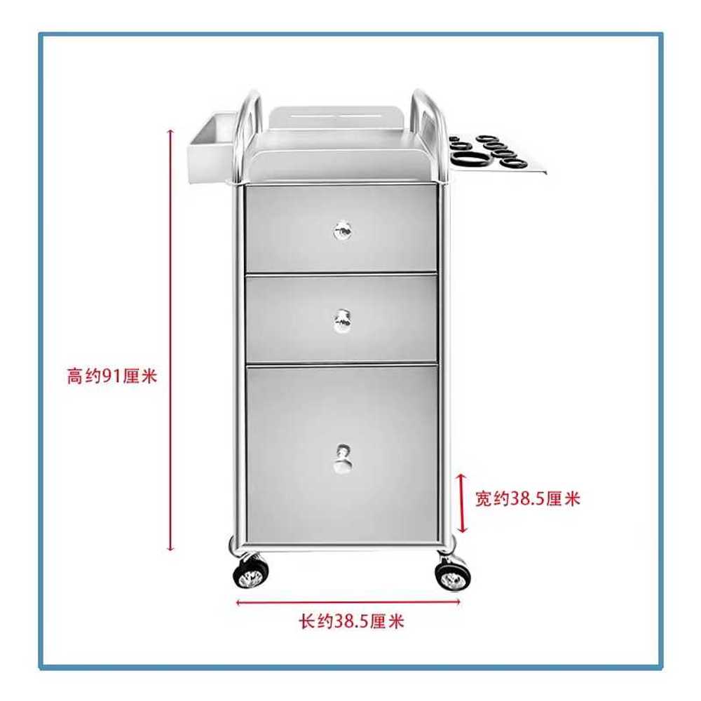 스텐 카트 도구 미용실 서랍장 가위정리대 모델 시술 헤어샵 커트 선반 미용츄레이 - 상세 이미지 4