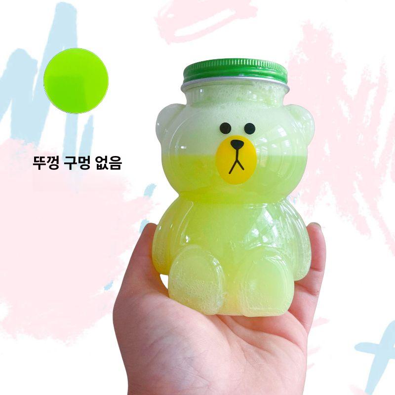 일회용 곰보틀 크리스마스 음료병 주스 곰돌이 공병 베어 포장 페트병 빨대 뚜껑 컵 - 상세 이미지 2