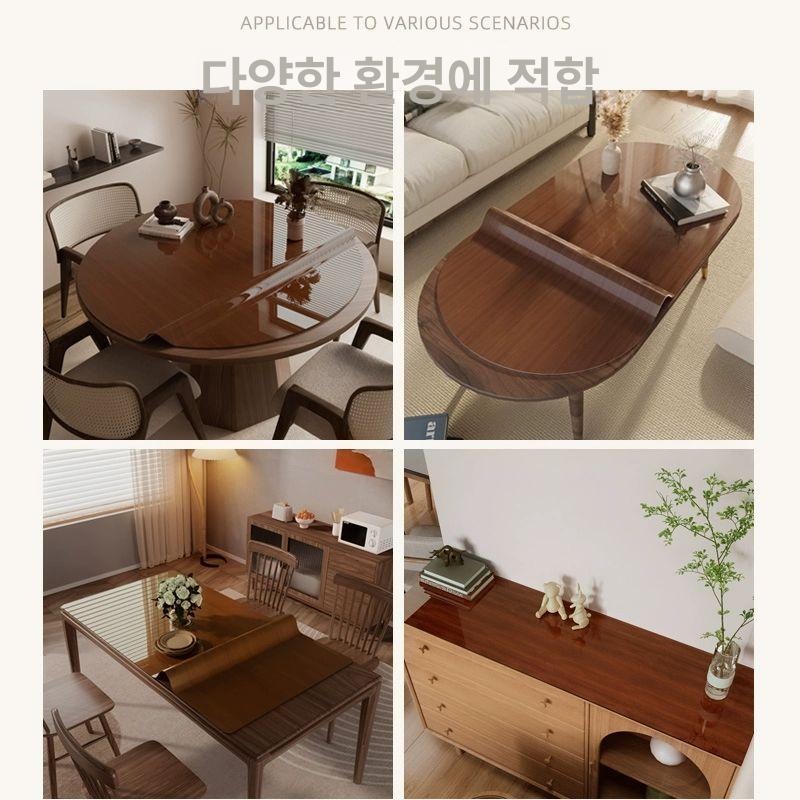 나뭇결 데스크매트 나무 앤틱 목재 테이블매트 식탁보 단단한 - 상세 이미지 4