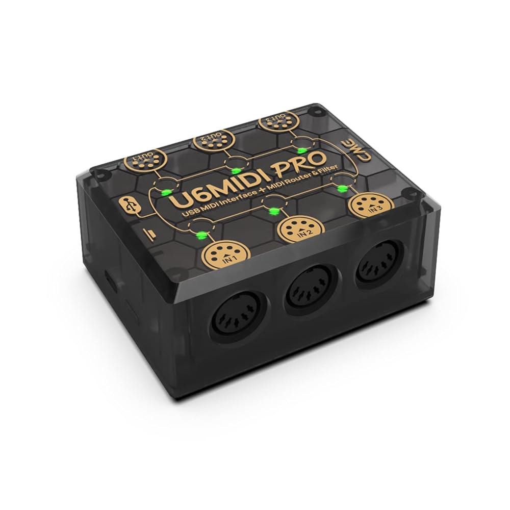 CME U6MIDI Pro - 라우터, 매퍼, 필터가 포함된 MIDI 인터페이스 컴퓨터용 플러그 앤 플레이 USB 병합, 분할, 스루를 위한 독립형 3-in-3-out - 상품 이미지