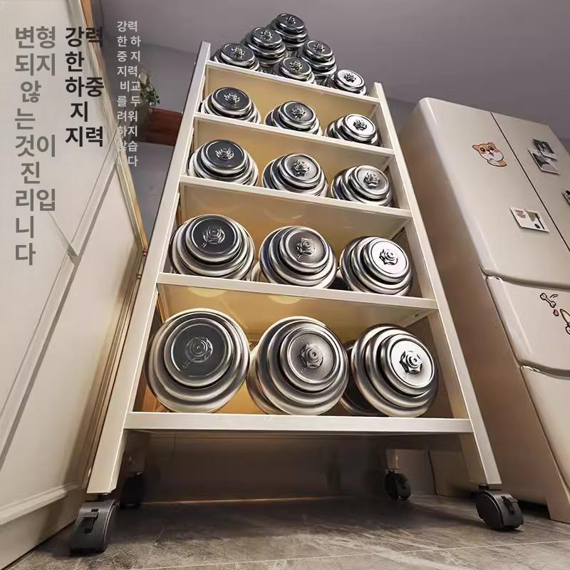 슬림 틈새장 다용도 스탠딩 랙 냉장고옆수납장 틈새선반 틈새수납장 화장실 서랍장 - 상세 이미지 5