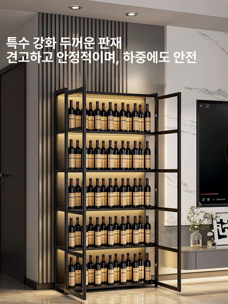 조명 술진열장 거실 무드등 잠금 술장식장 쇼케이스 캐비닛 위스키진열장 양주장식장 - 상세 이미지 5