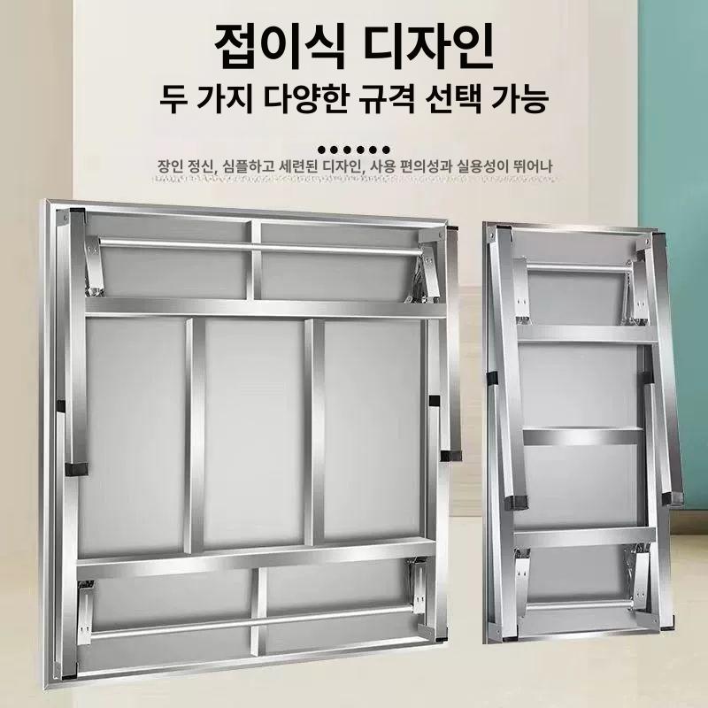 사각테이블 테이블 스테인레스 접이식 폴딩 스텐테이블 가정용 원형 협탁 간이 대형 카페 이미지 6