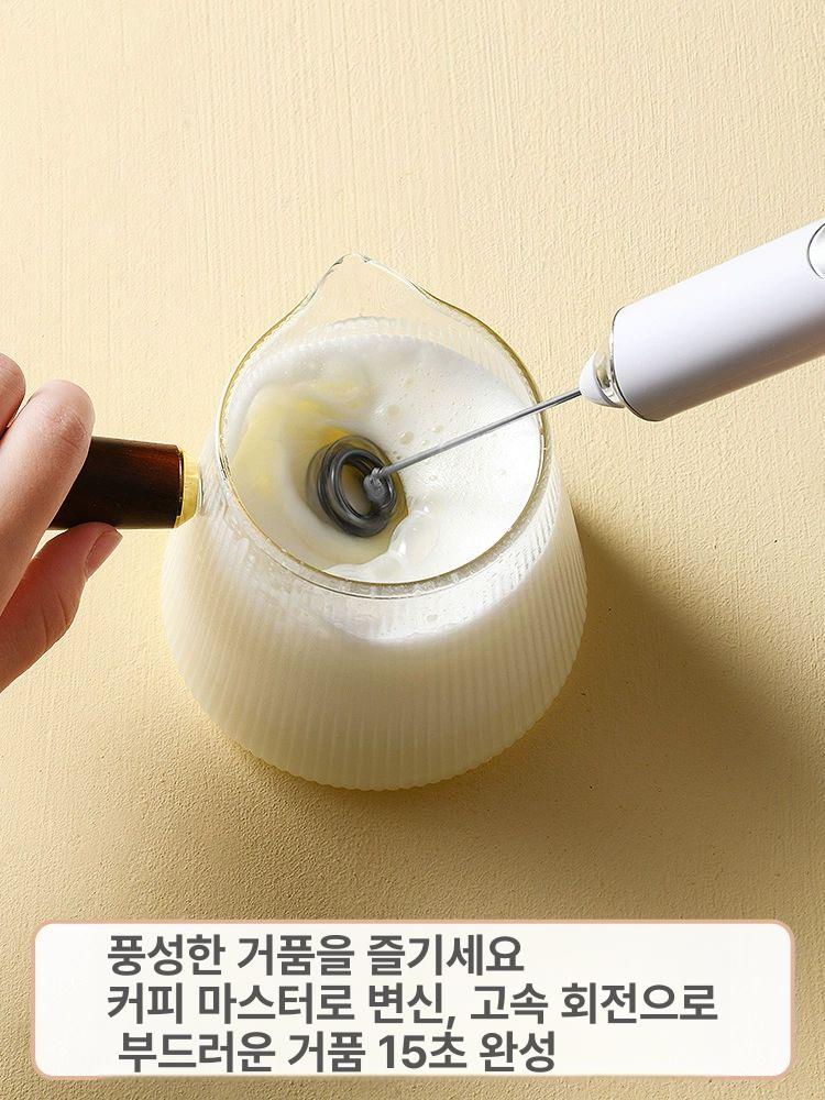 전동 거품기 충전식 크리머 머랭 머랭치기 핸드 화이트 스팀밀크 카푸치노 생크림 휘핑기 - 상세 이미지 3