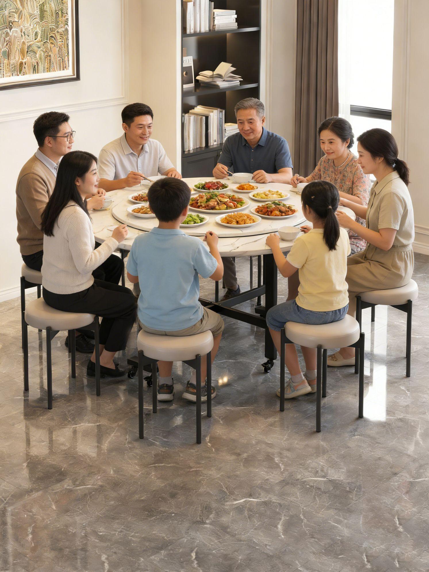대형 원형식탁 업소용 식당 카페 접이식식탁 원탁 모던 호텔 연회장 접이식이동식탁자 - 상세 이미지 5