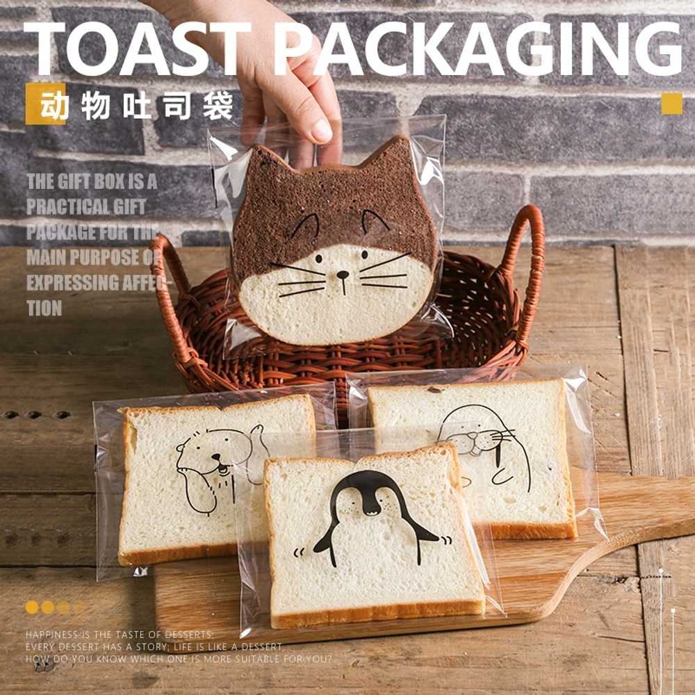 식빵 샌드위치 토스트 스콘 베이커리포장지 비닐백 영어 도넛 빵집 비닐봉투 올 - 상세 이미지 3