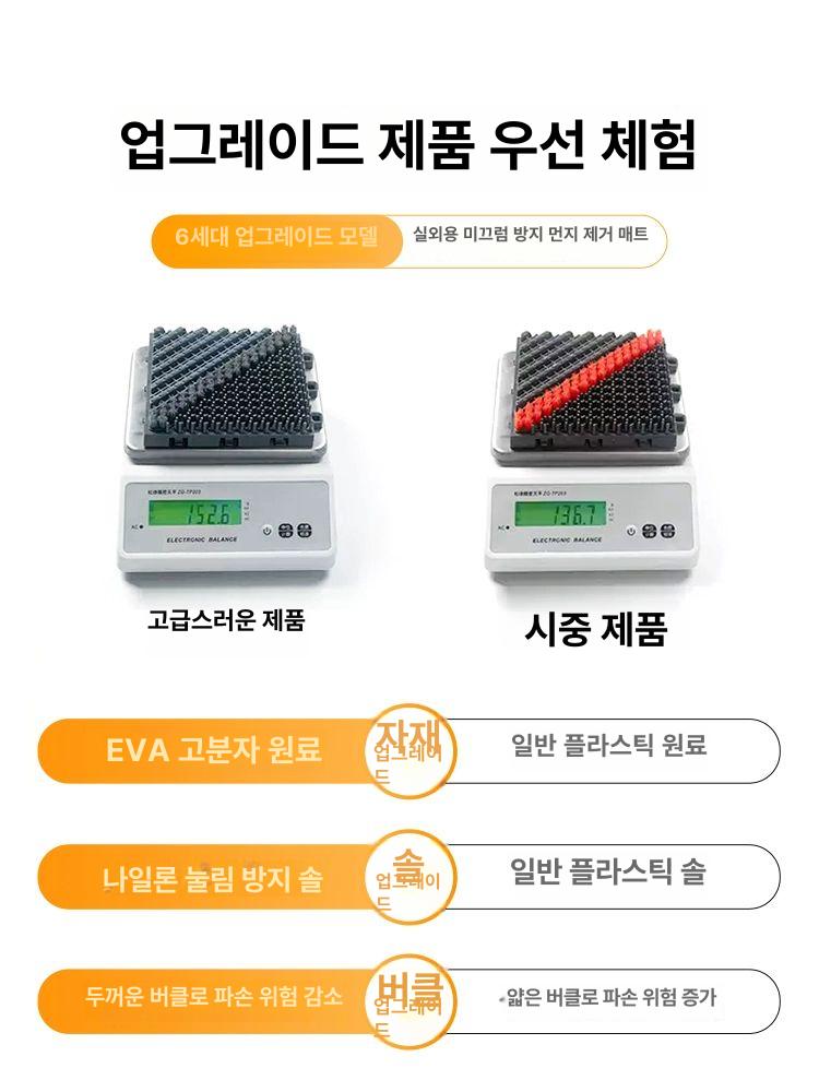 회색 현관매트 입구 깔판 미끄럼 조립식바닥매트 출입문 발매트 논슬립 흙털이매트 - 상세 이미지 5