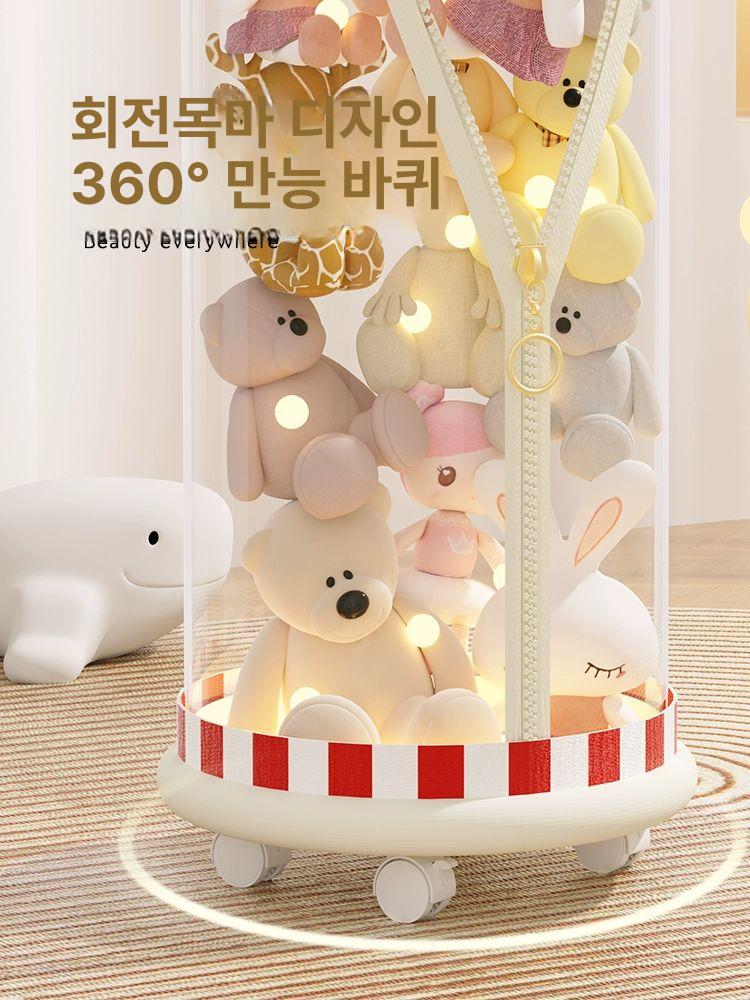 완구보관함 정리함 투명 수납함 인형정리 플라스틱 완구 보관 수납 핑크 대형 대용량 박스 - 상세 이미지 4