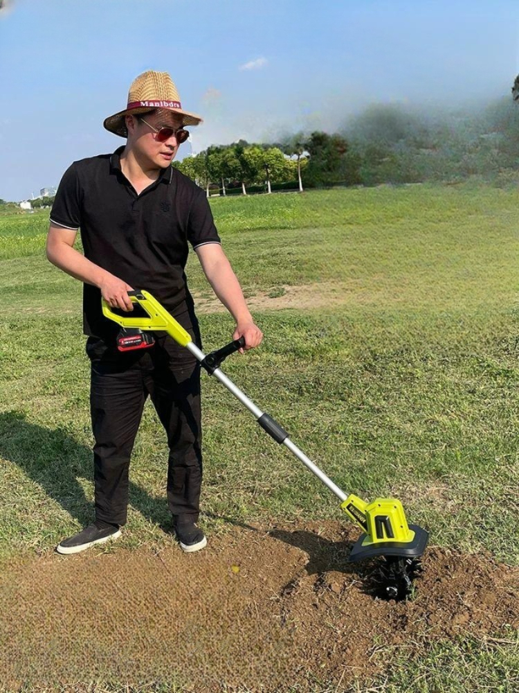 전동 경작기 무선 충전식 미니 관리기 텃밭 밭갈이 잡초제거 휴대용 경량 4날 경량 토양 이완기 1개 1개 - 상품 이미지