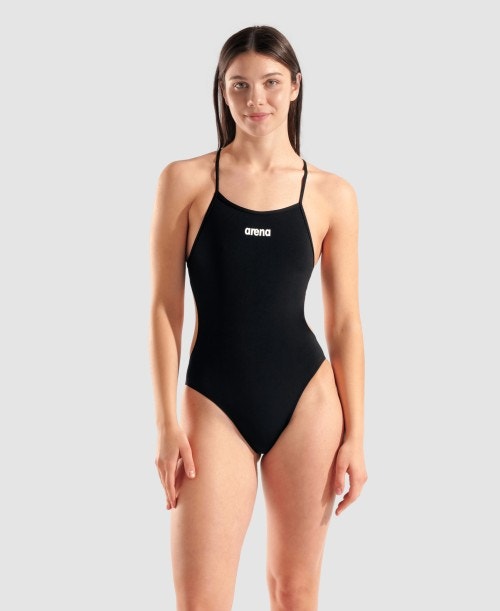 아레나 Swim Tie Back Solid One Piece Black, 34 - 상세 이미지 2