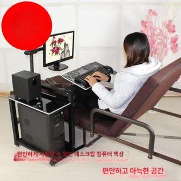 컴퓨터 침대책상 회전 간이 데스크탑 스탠드 옆 승강 접이식 데스크 이동식 조절 조정 책상 - 상세 이미지 5