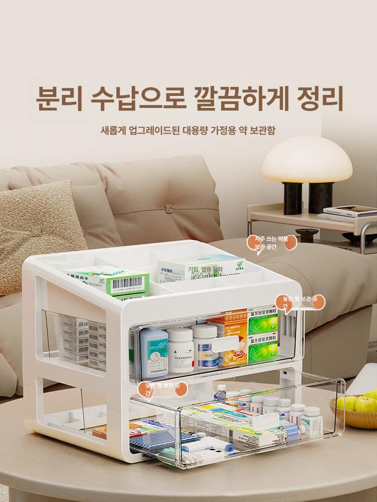 대용량 약상자 구급 보관 상비약 가정용 구급상자 응급 밴드 상비약통 케이스 약통 밴대지 - 상세 이미지 3
