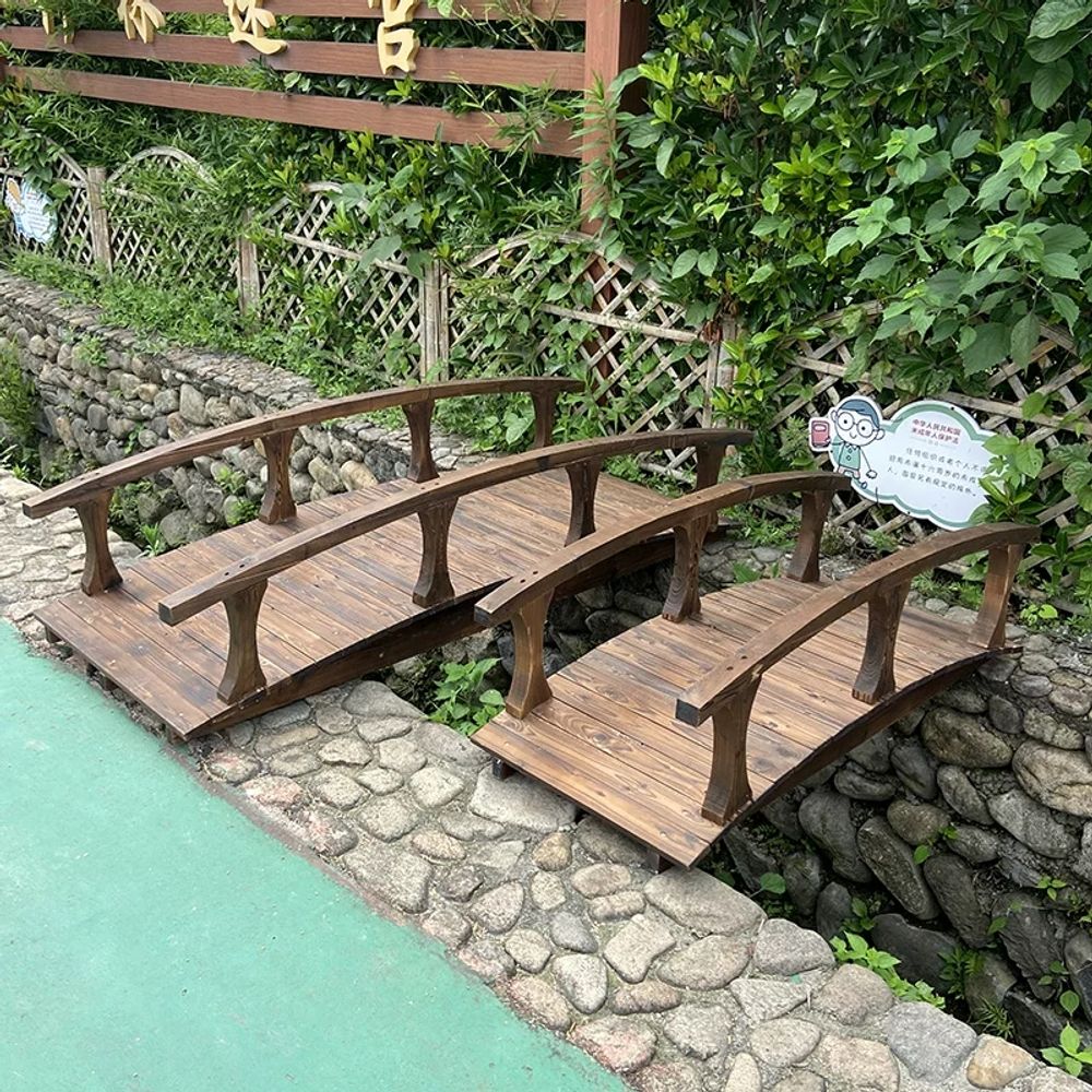 연못 아치형 징검다리 장식 데코 정원 나무다리 야외 목재 목조 테라스 개울 교량 - 상세 이미지 4