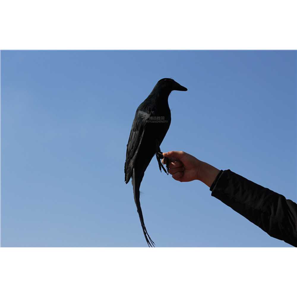 까마귀 인형 실물 마녀 동물 모조 모형 인테리어 북유럽 야외장식 조형물 선물 귀여운 - 상세 이미지 4