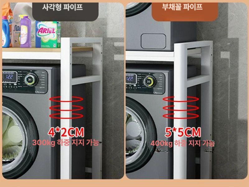 수납장 드럼세탁기선반 받침대 건조기 세탁기위선반 다용도 랜드리랙 수납선반 - 상세 이미지 2