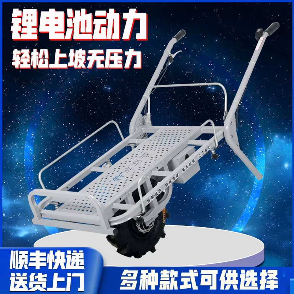 외발 손수레 일륜차 수확기 전동 건설 핸드카트 핸드트럭 농업용 에어바퀴 배터리 - 상세 이미지 2