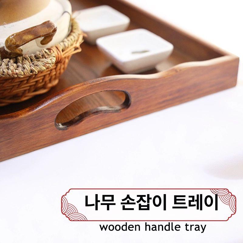 서빙트레이 카페쟁반 커피 스타일 식당용 빈티지 나무트레이 디저트 서빙쟁반 컬러 - 상세 이미지 4