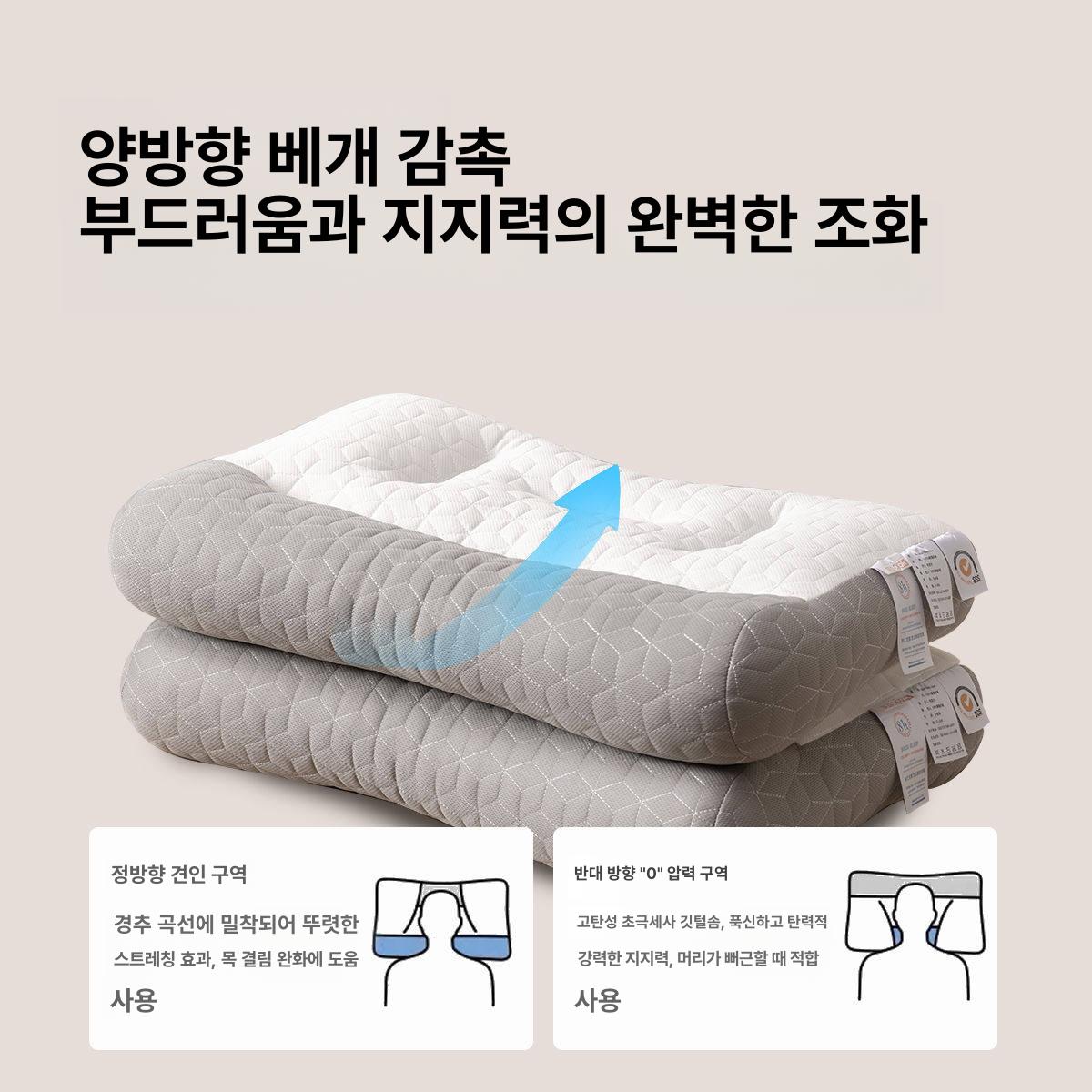 라텍스 경추베개 목베개 낮은베개 사무실 기능성 꿀잠베개 - 상세 이미지 2