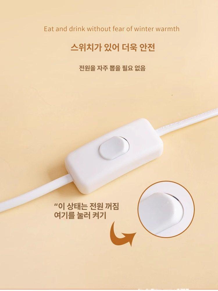트레이 보온물그릇 히팅 반려동물 접시 가열 얼지않는 전기 겨울 온도조절 길고양이 - 상세 이미지 5