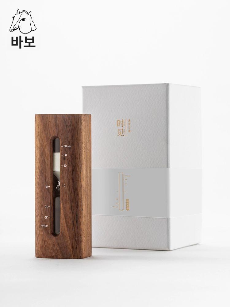 탁상 모래시계 원목 테이블 모래 양치 탁상시계 엔틱 타이머 미니 컬러 사우나 시계 데코 - 상세 이미지 2