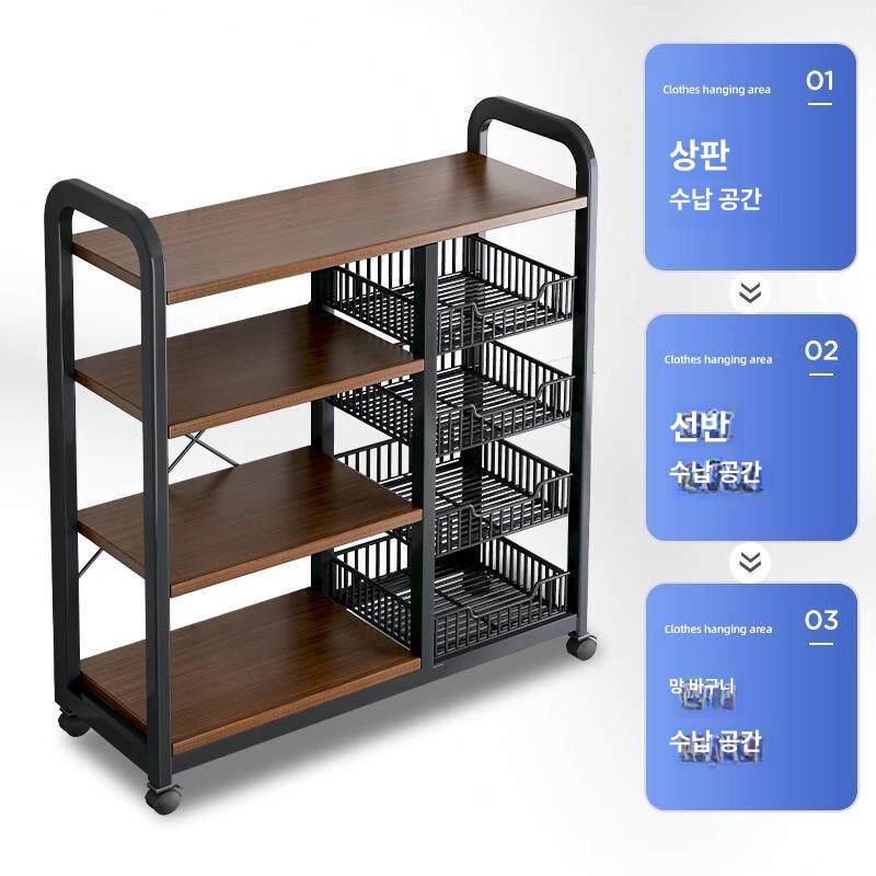 주방 그릇 수납장 카페 찬장 틈새장 상부장 홈카페수납장 진열장 미닫이 선반 냉장고장 - 상세 이미지 5