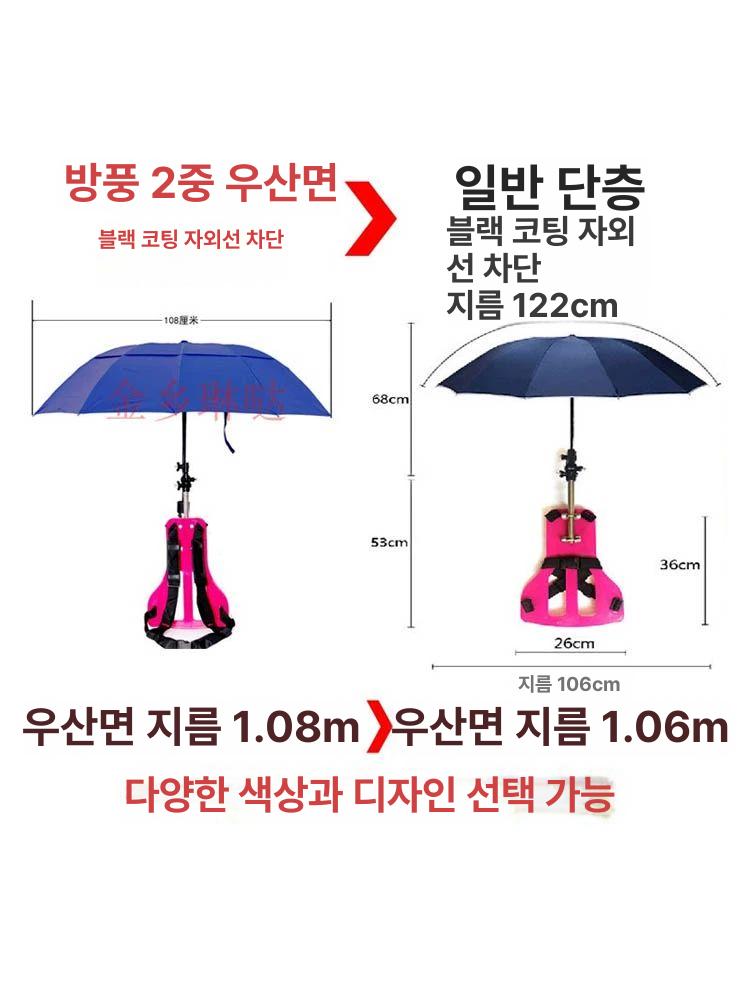 어깨 멜빵 우산 낚시 야외 작업 농업 휴대용 양산 등산 배낭형 초경량 원터치 - 상세 이미지 5