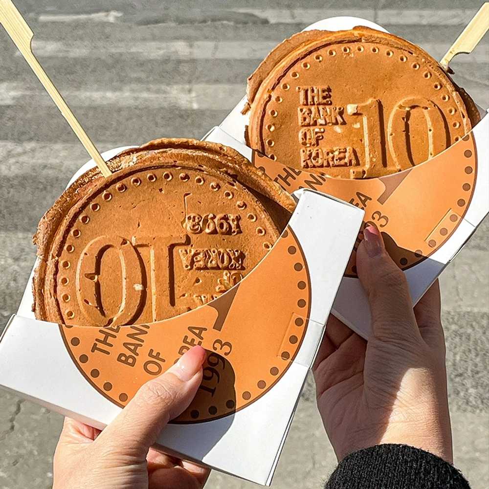 동전빵 10원빵 겨울 백원빵 1000개 테이크아웃 디저트 봉투 케이스 포장용기 - 상세 이미지 4