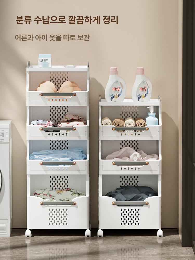 이동식 세탁바구니 대형 바스켓 트롤리 수납함 보관함 세탁물 욕실 빨래통 빨래수거함 - 상세 이미지 5