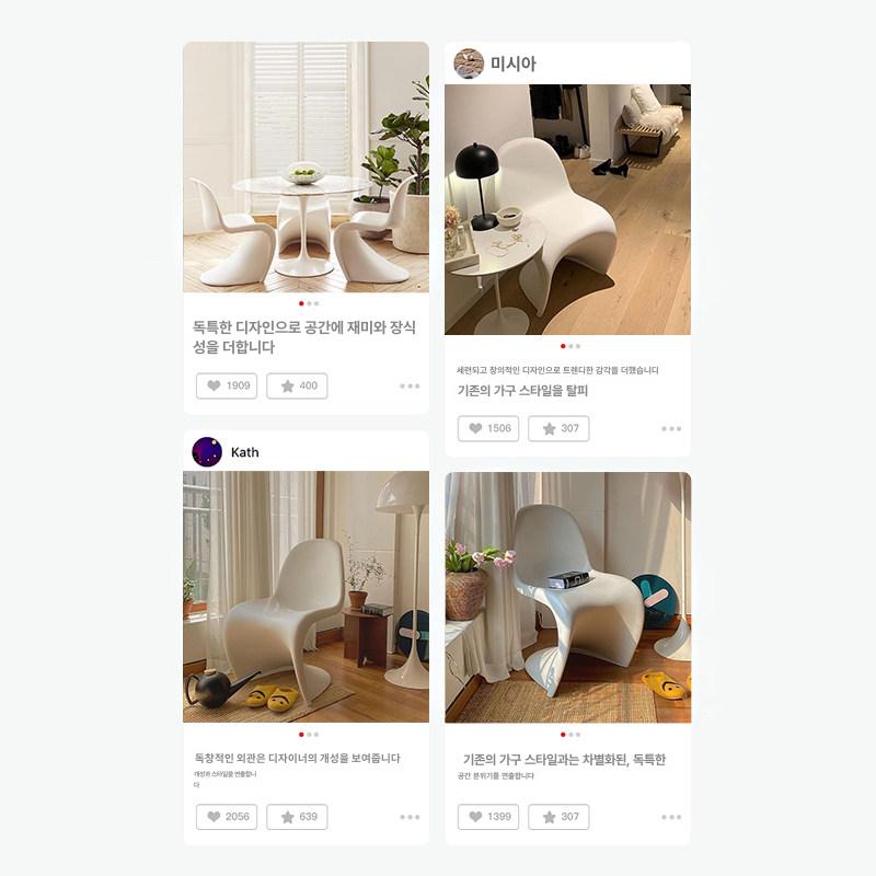 아크릴 체어 식탁 거실 벤치 인테리어 업소용 가정용 레스토랑 고급 카페의자 디자인 - 상세 이미지 2