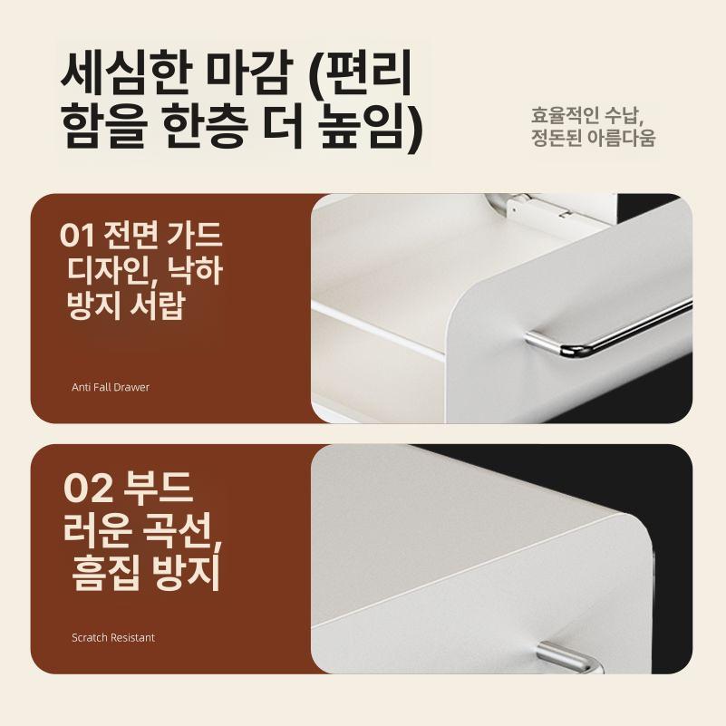 주방 디귿수납장 화장품 슬라이드 철제수납장 보관함 정리 서랍함 틈새수납장 미닫이 - 상세 이미지 4