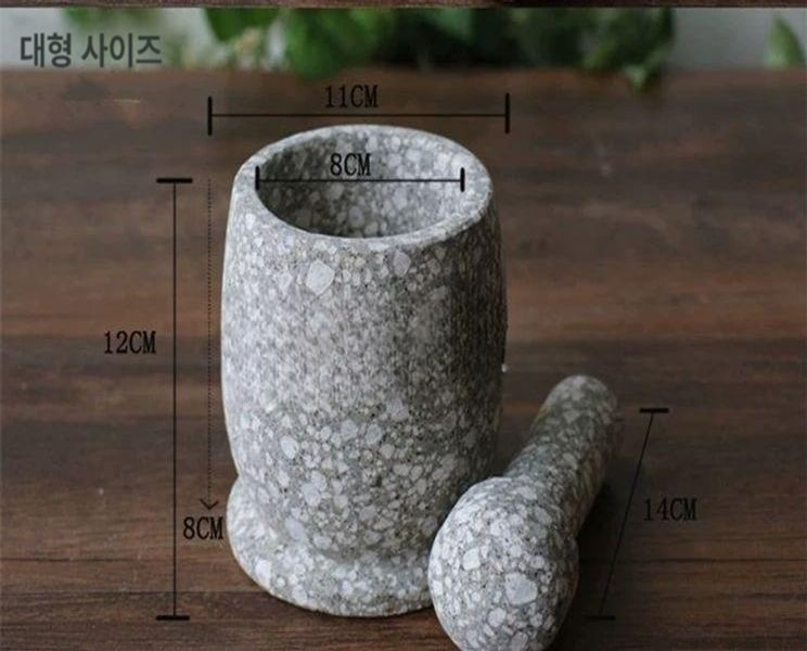 돌절구 마늘 깨갈이 떡절구 한식 주방용품 식재료 분쇄기 가정용 석재 맷돌 - 상세 이미지 3