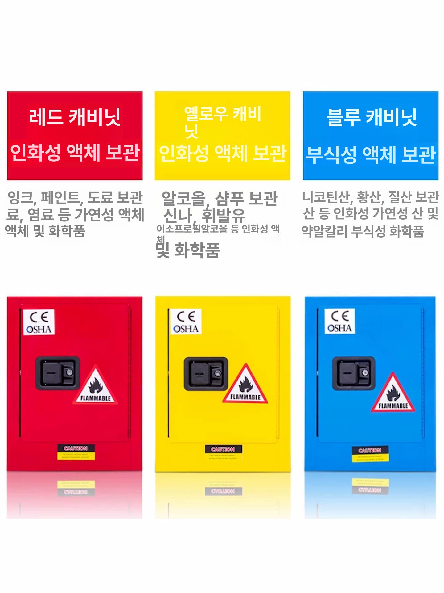 방폭 화학약품 보관함 인화성 유류 저장 안전용기 가연성물질 위험물 수납 - 상세 이미지 3