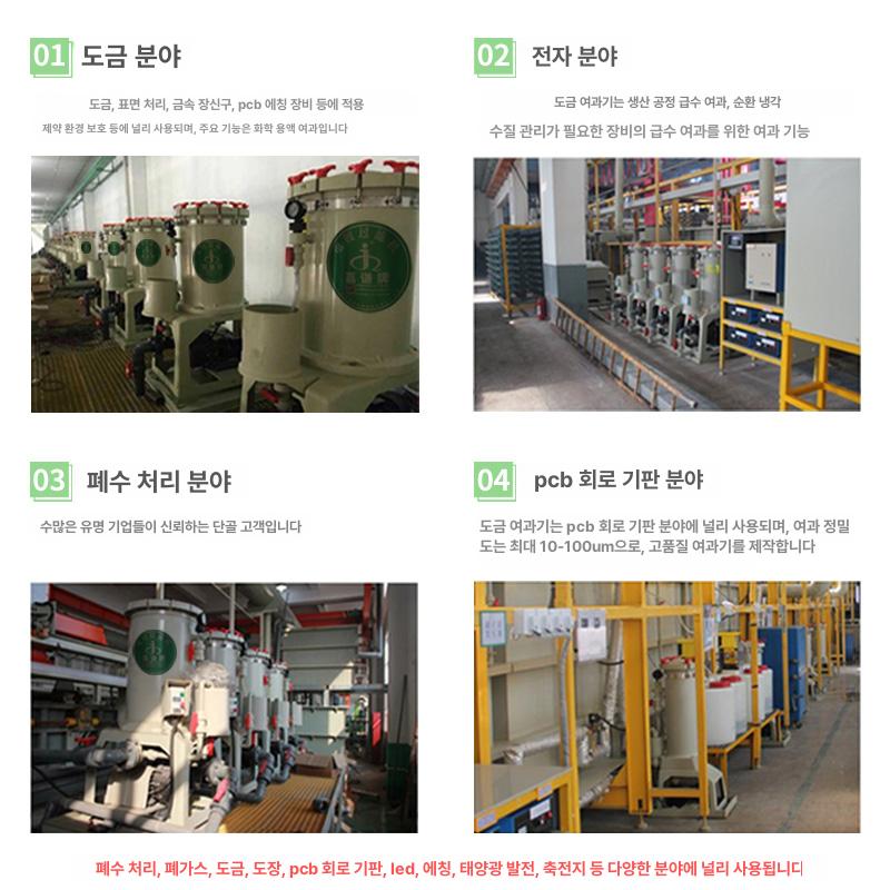 내산성 전기도금여과기 산업용 부식방지 화학물질 카트리지 내식성 정밀 케미컬장비 - 상세 이미지 4