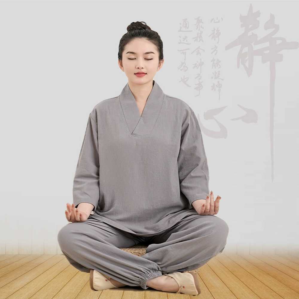수련복 명상복 상하의 개량 기도복 여름 템플스테이 법복 여자 스님복 요가 비구니 - 상세 이미지 2
