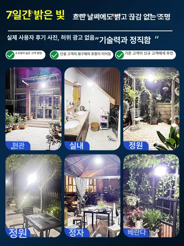 태양광 조명 led 야외 가로등 테라스 말뚝 잔디등 전등 호박등 센서등 육각등 일체형 - 상세 이미지 5