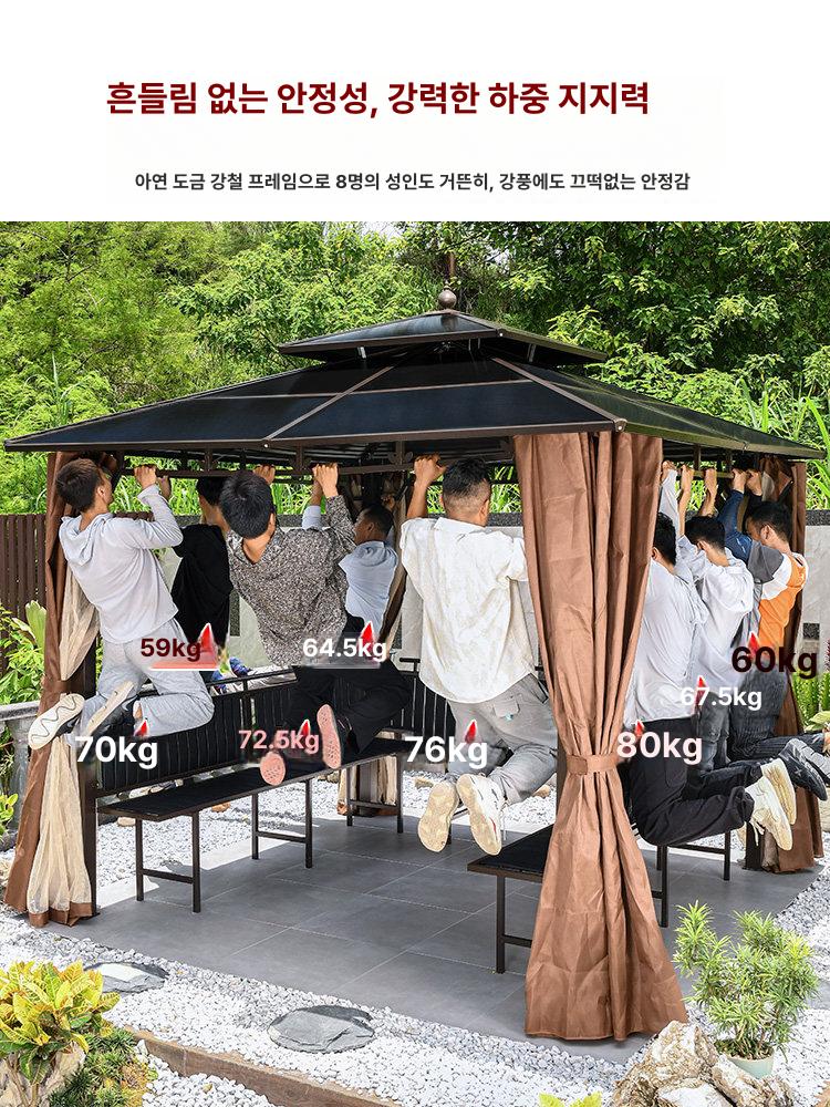 야외 파고라 바베큐장 펜션 조립식 설치 원두막 셀프 정원 - 상세 이미지 5