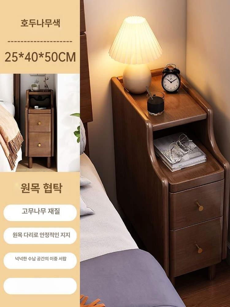 원목 협탁 우드 침대 원목협탁 옆 거실 침대옆 테이블 침대옆선반 서랍 소파 엔틱 안방 - 상세 이미지 3