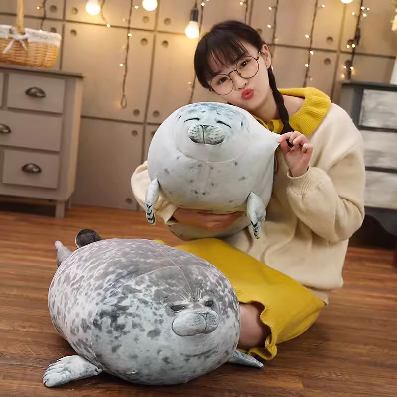 대형 바다표범인형 부드러운 쿠션 애착인형 귀여운 선물 하프 봉제 씰 물개인형 - 상세 이미지 2