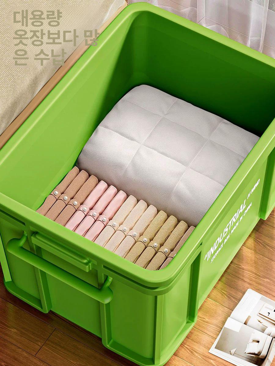 대형 바퀴달린 리빙박스 장난감 바퀴 보관함 정리 옷 스토리지 소품 정리함 - 상세 이미지 2