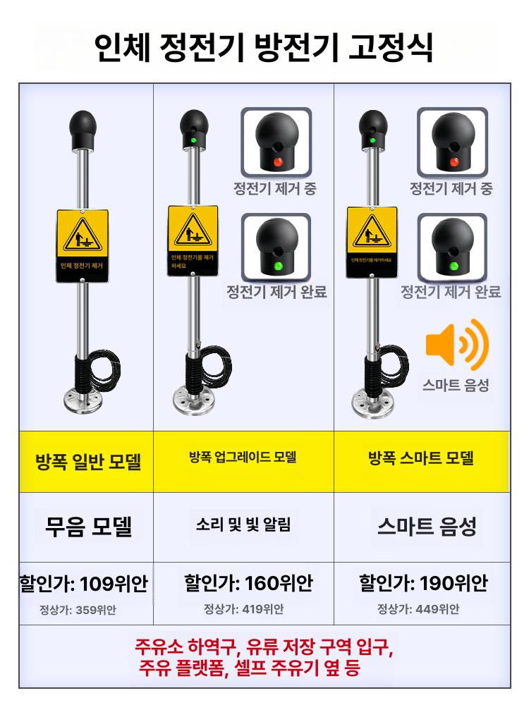 산업용 제전봉 방폭 접지봉 기본 스틱 알람 제전기 터치 장치 방전기 통합 제거기 - 상세 이미지 2