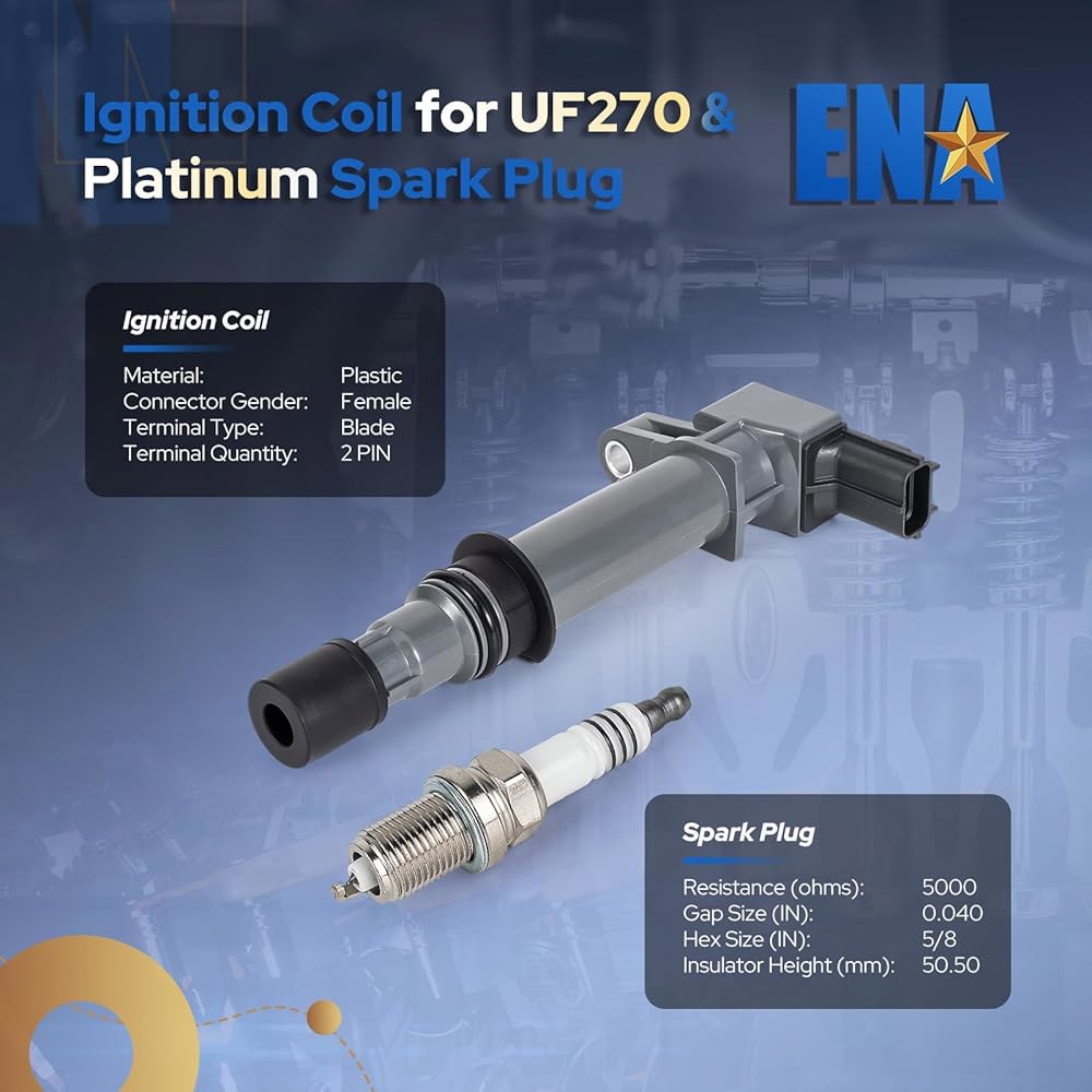 ENA 팩 6 UF270 점화 코일 및 4504 스파크 플러그 3.7 V6 2002 2003 2004 2005 2006 2007 2008 닷지 지프 미쓰비시 리버티 그랜드 체로키 - 상세 이미지 2