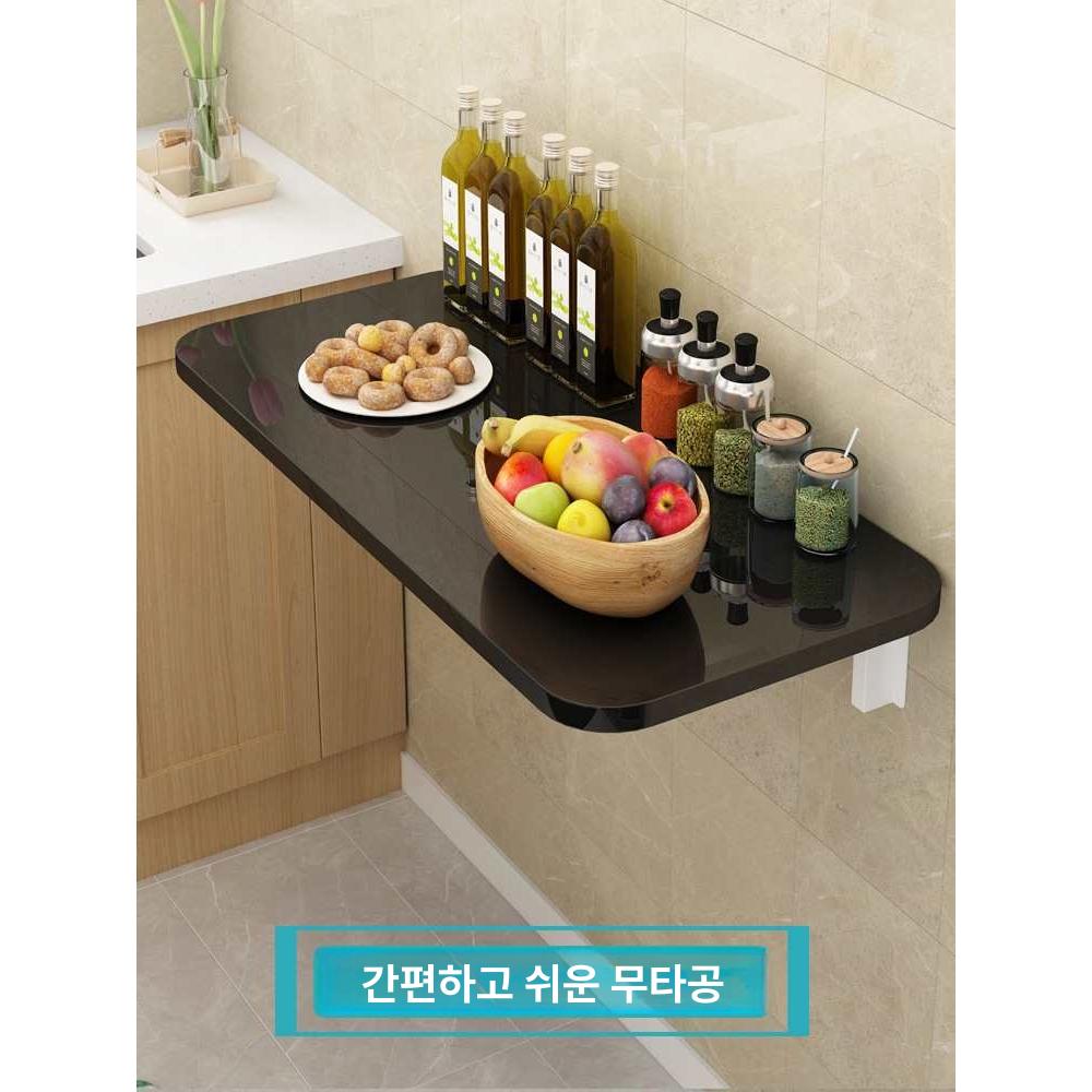 접이식 폴딩테이블 탁자 카페 보조 공간활용 벽테이블 벽선반 수납 높이 작업대 - 상세 이미지 3
